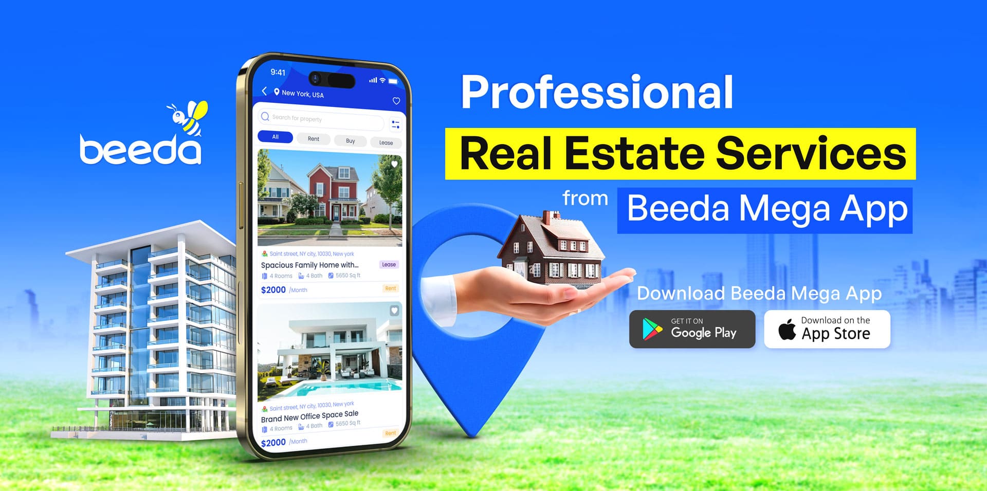Professional Real Estate Services from Beeda Mega App