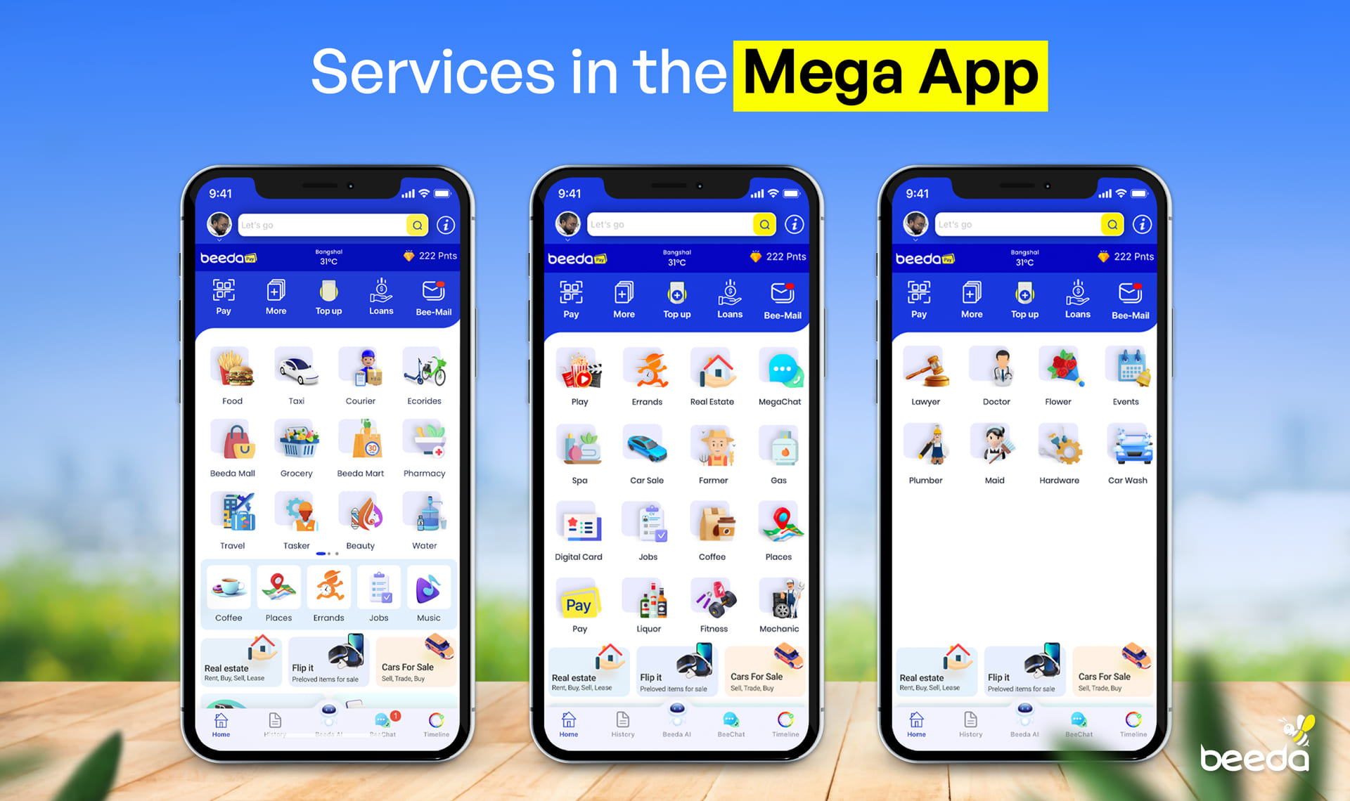 Services in the Mega App